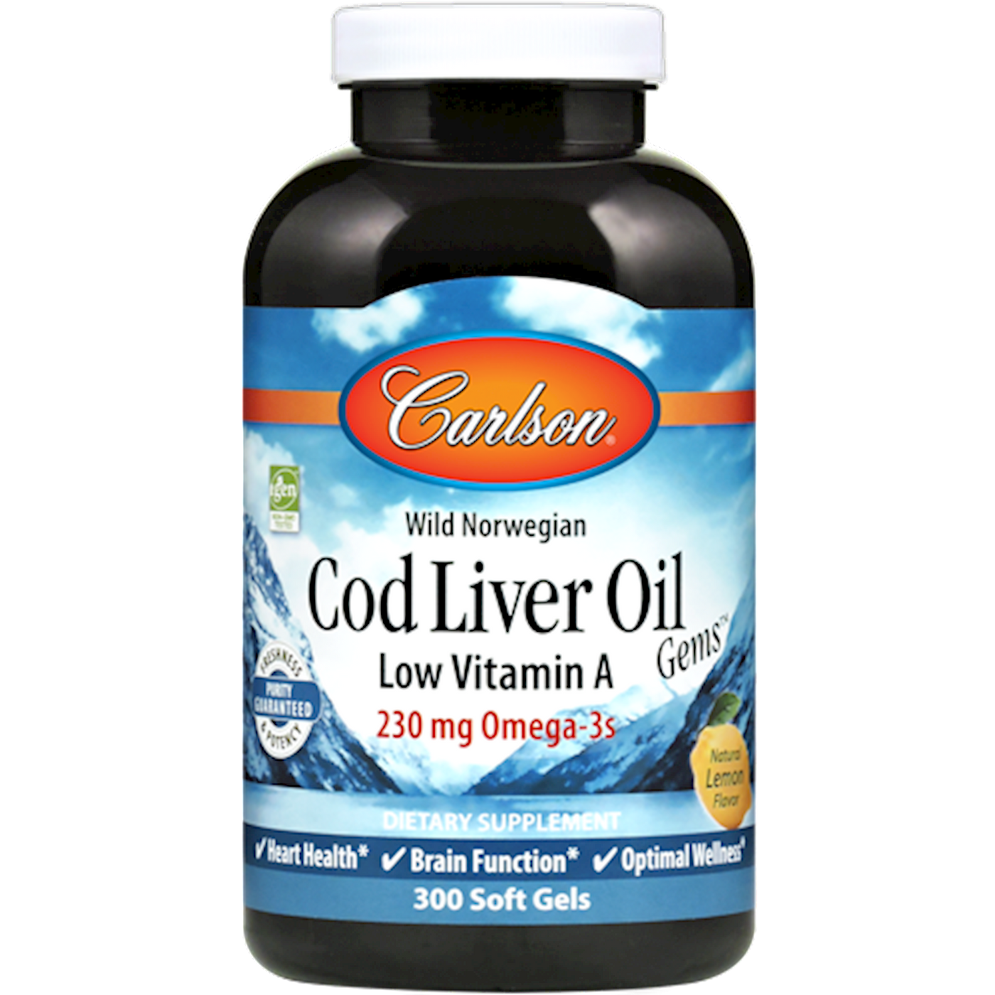 Cod Liver Oil Low Vit A 300 gels Curated Wellness