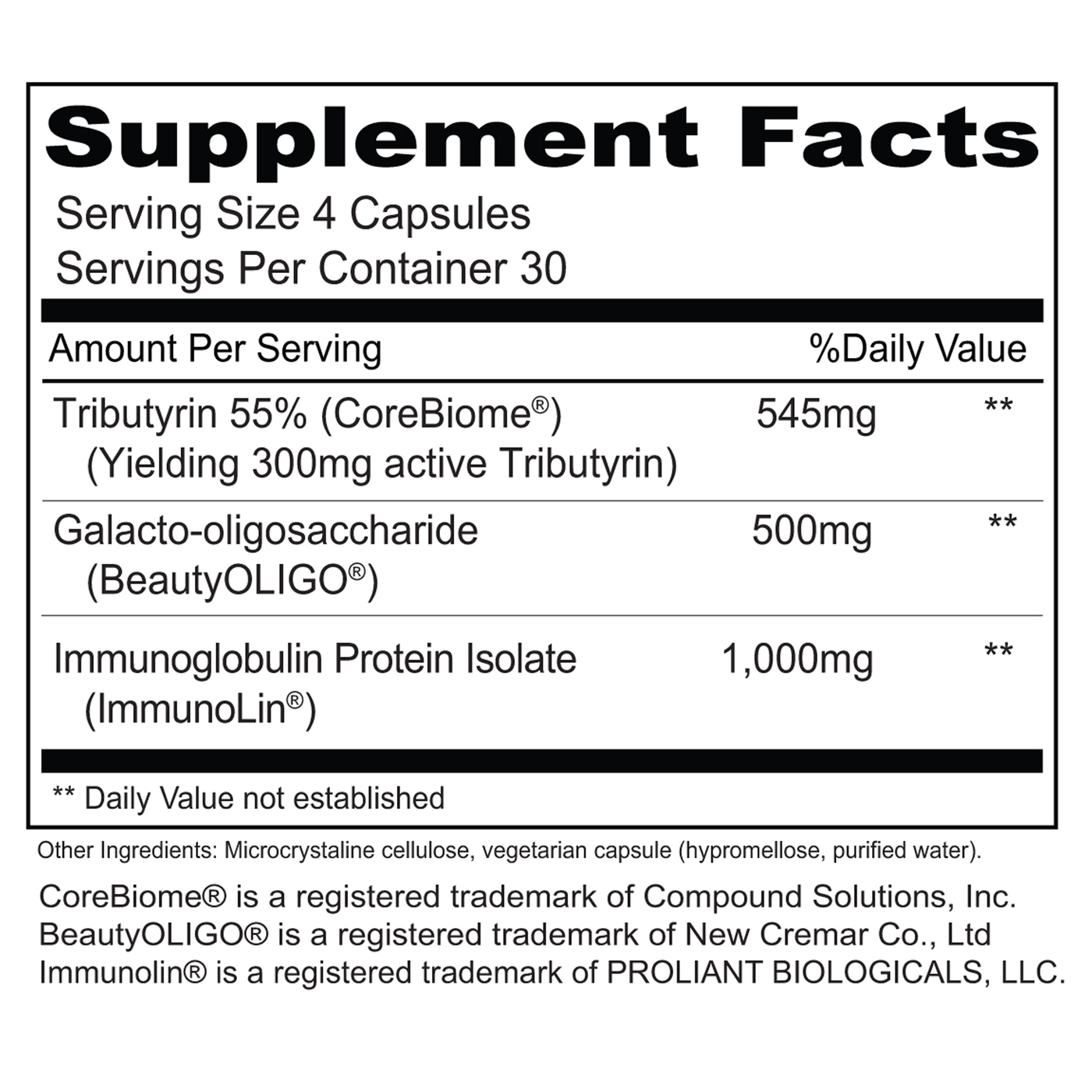 Tributyrin Advanced 120 veg caps Curated Wellness