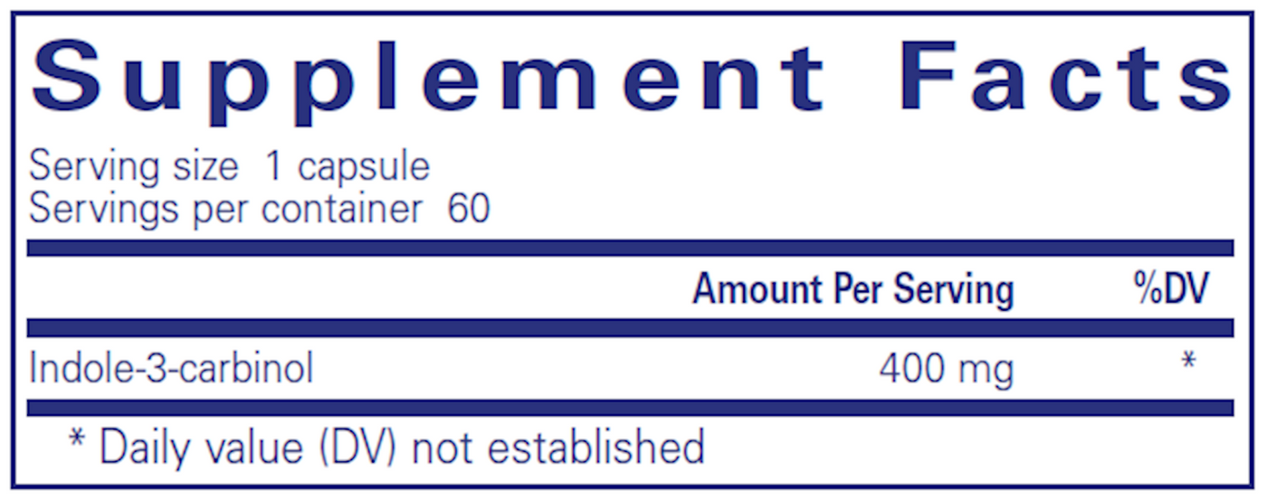 Indole-3-Carbinol 400 mg 60 vcaps Curated Wellness