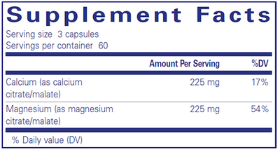 Cal/Mag Citrate Malate 180 vcaps Curated Wellness