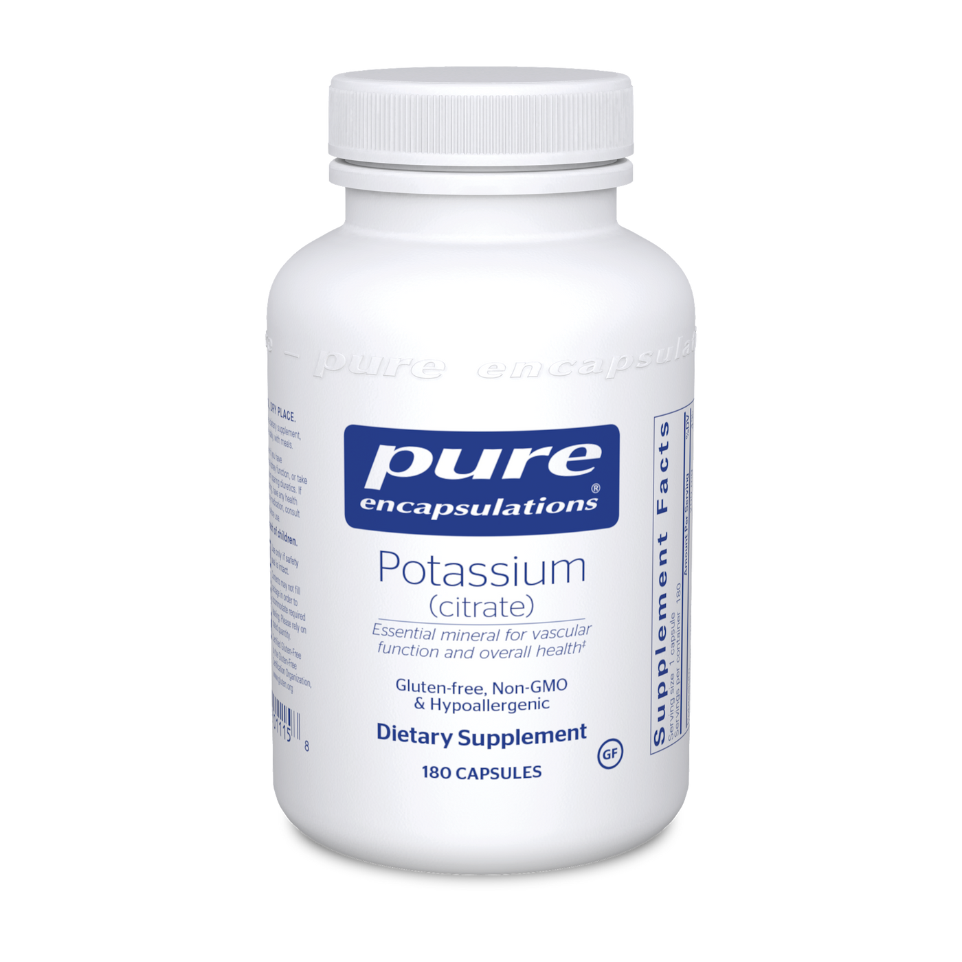 Potassium (citrate) 180 vcaps Curated Wellness