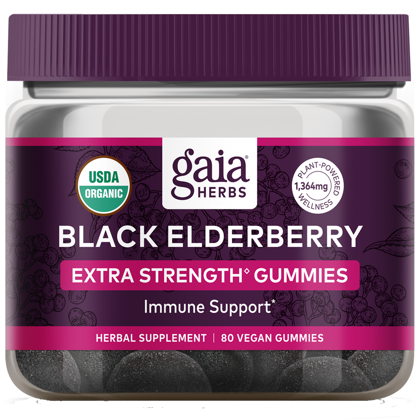 Black Elderberry ES Vegan 80 gummies Curated Wellness