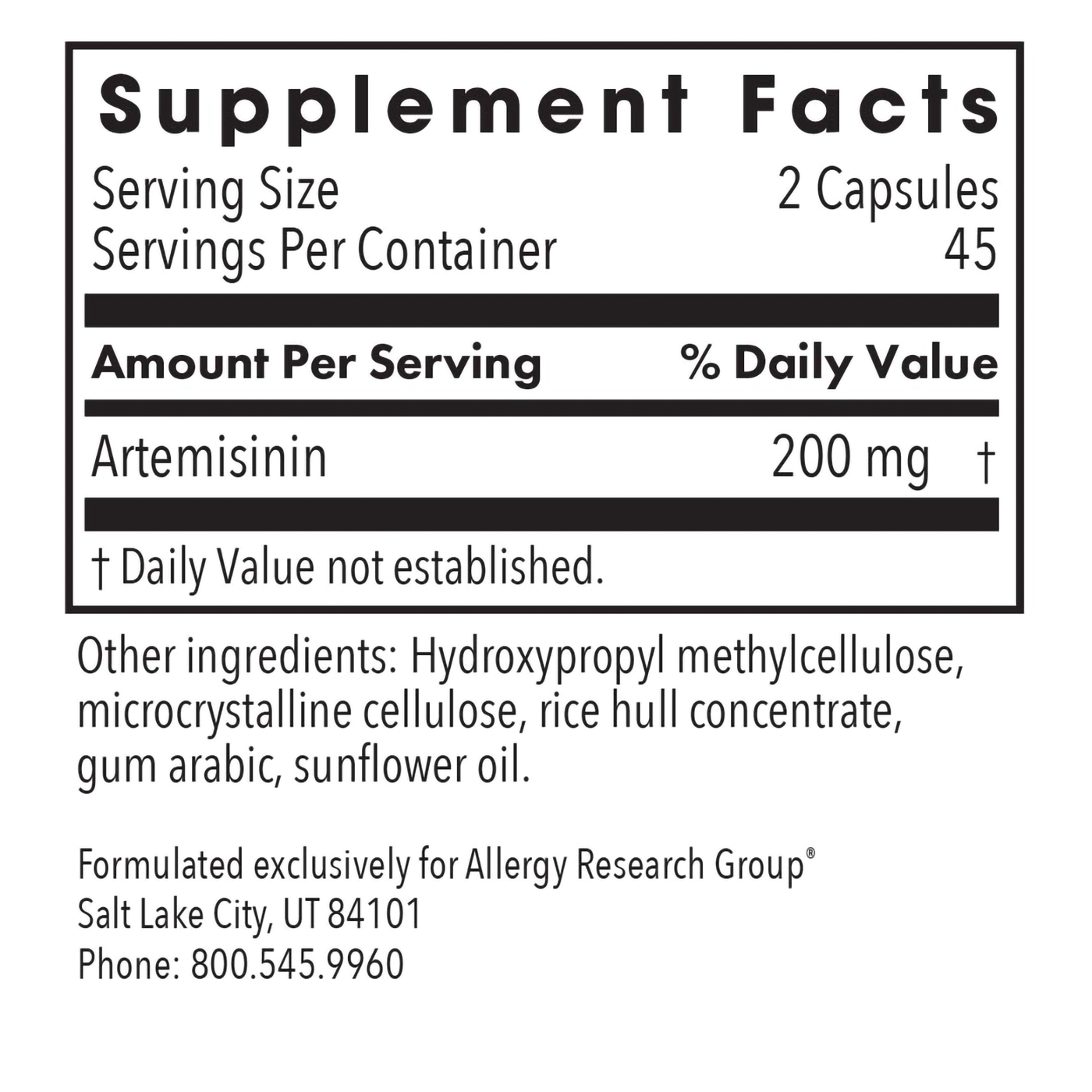 Artemisinin 100 mg  Curated Wellness