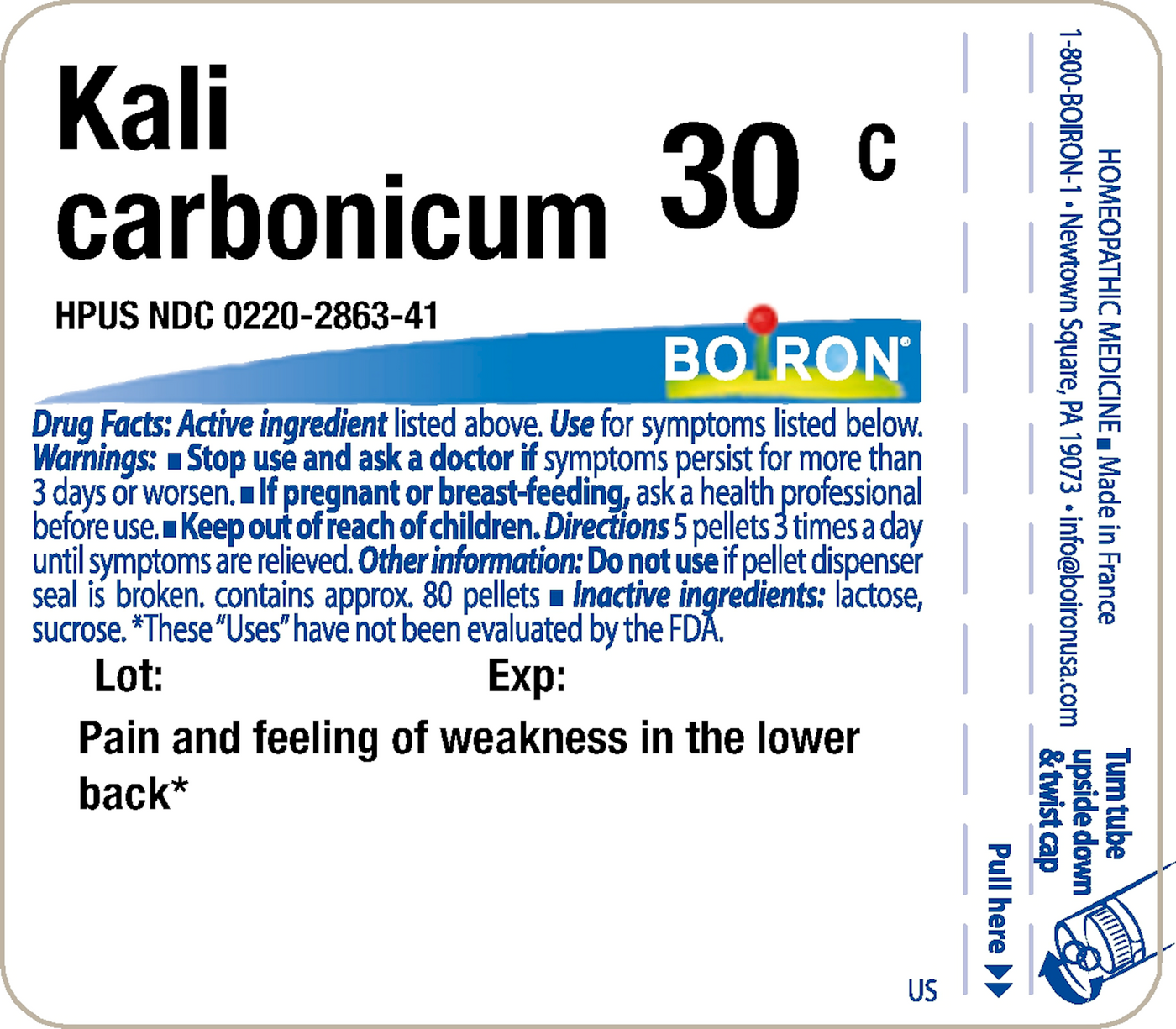 Kali carbonicum 30C 80 plts Curated Wellness