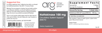 Nattokinase 100 mg NSK- SD 180 gels Curated Wellness