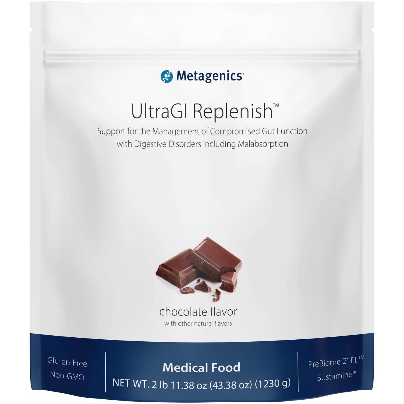 UltraGI Replenish Chocolate 30 serv Curated Wellness