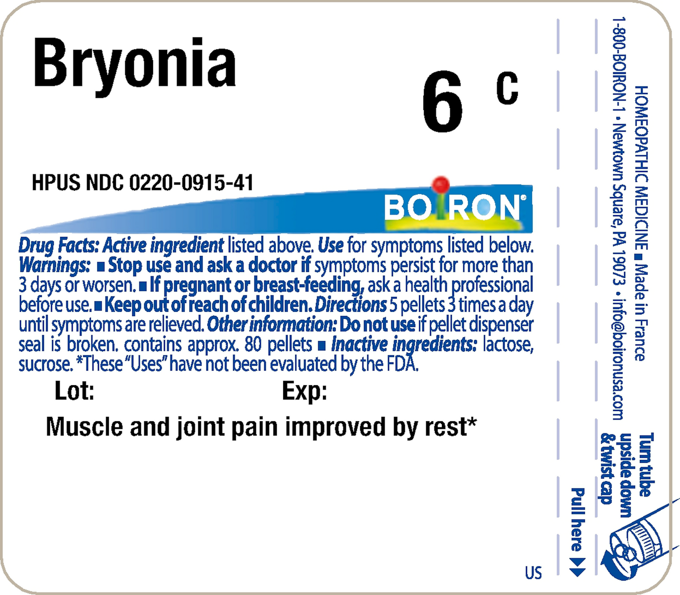 Bryonia alba 6C 80 plts Curated Wellness
