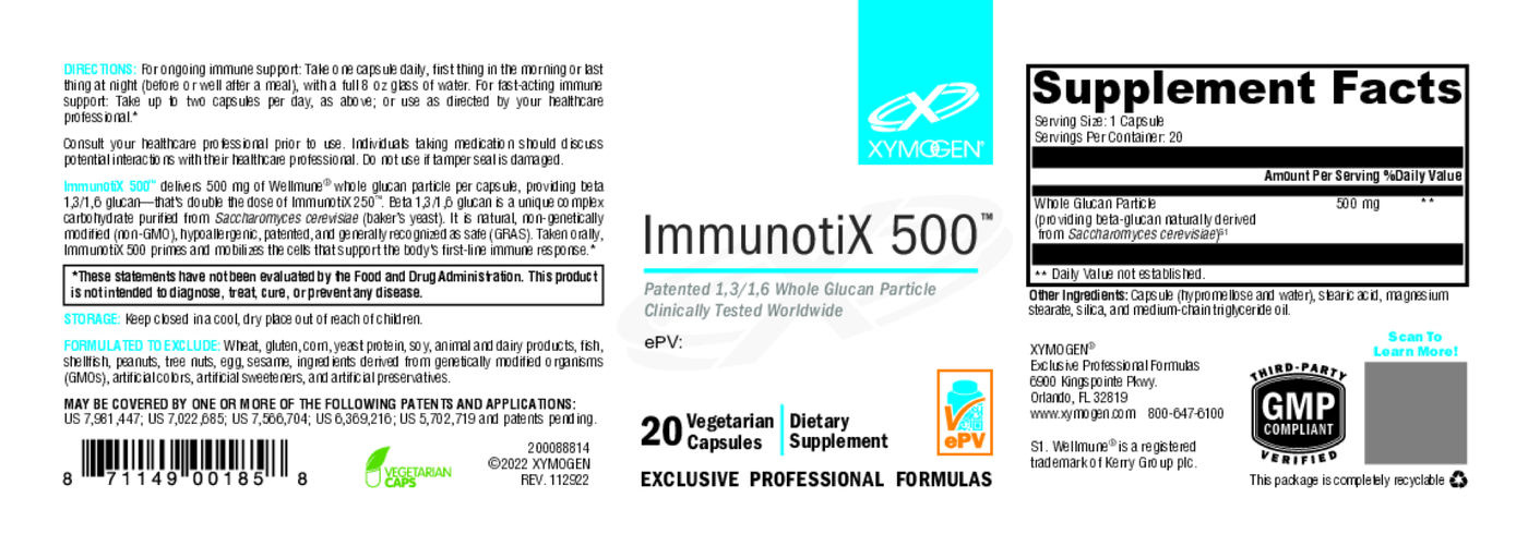 ImmunotiX 500 20 Capsules Curated Wellness