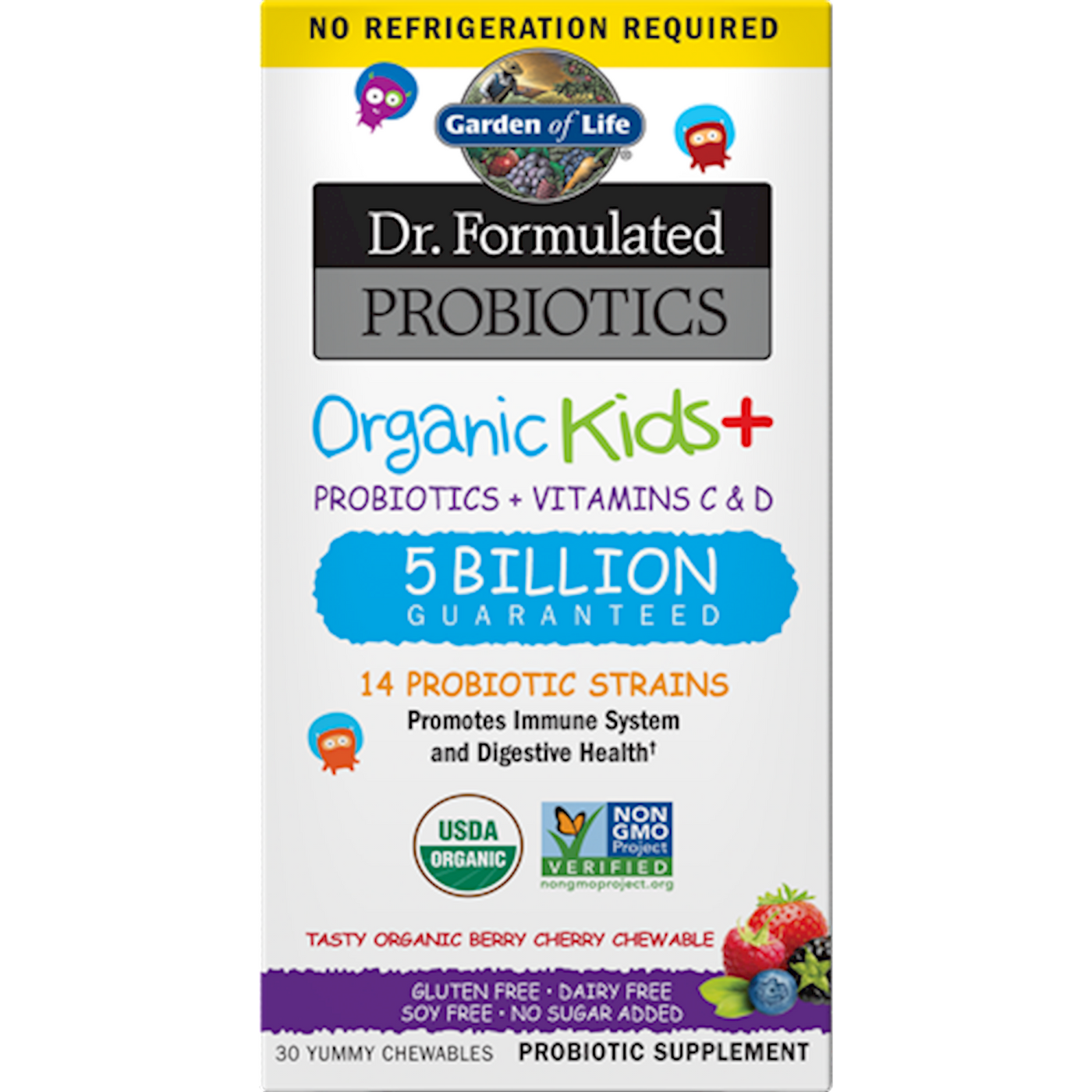 Organic Kids Probiotics Berry SS 30chew Curated Wellness