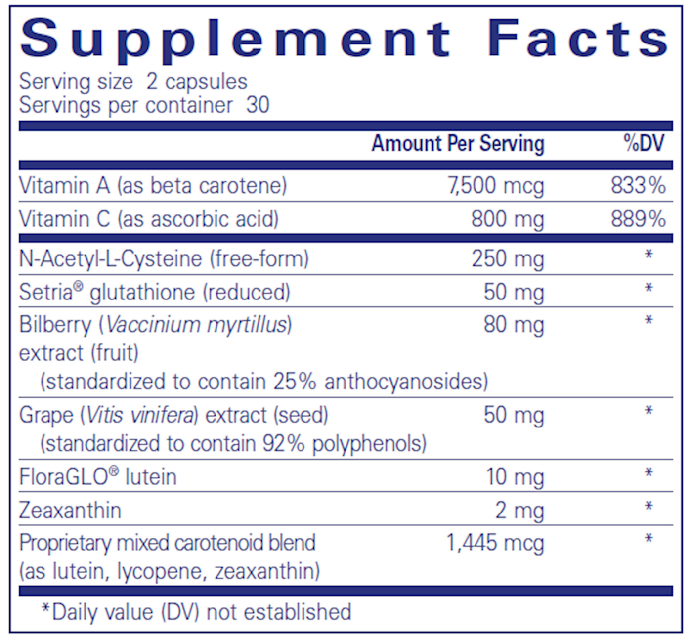 Macular Support Formula 60 caps Curated Wellness