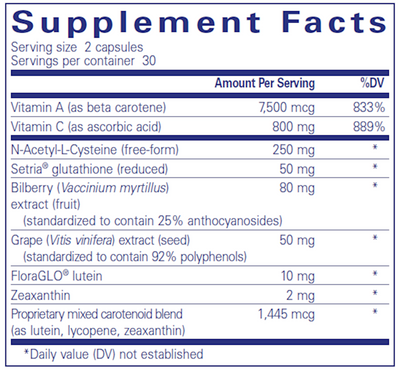 Macular Support Formula 60 caps Curated Wellness