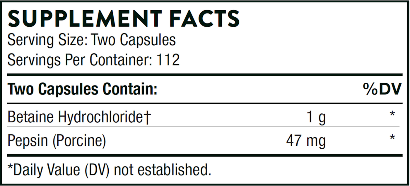 Betaine HCL & Pepsin  Curated Wellness