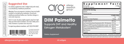 DIM Palmetto Prostate Formula 60 gels Curated Wellness
