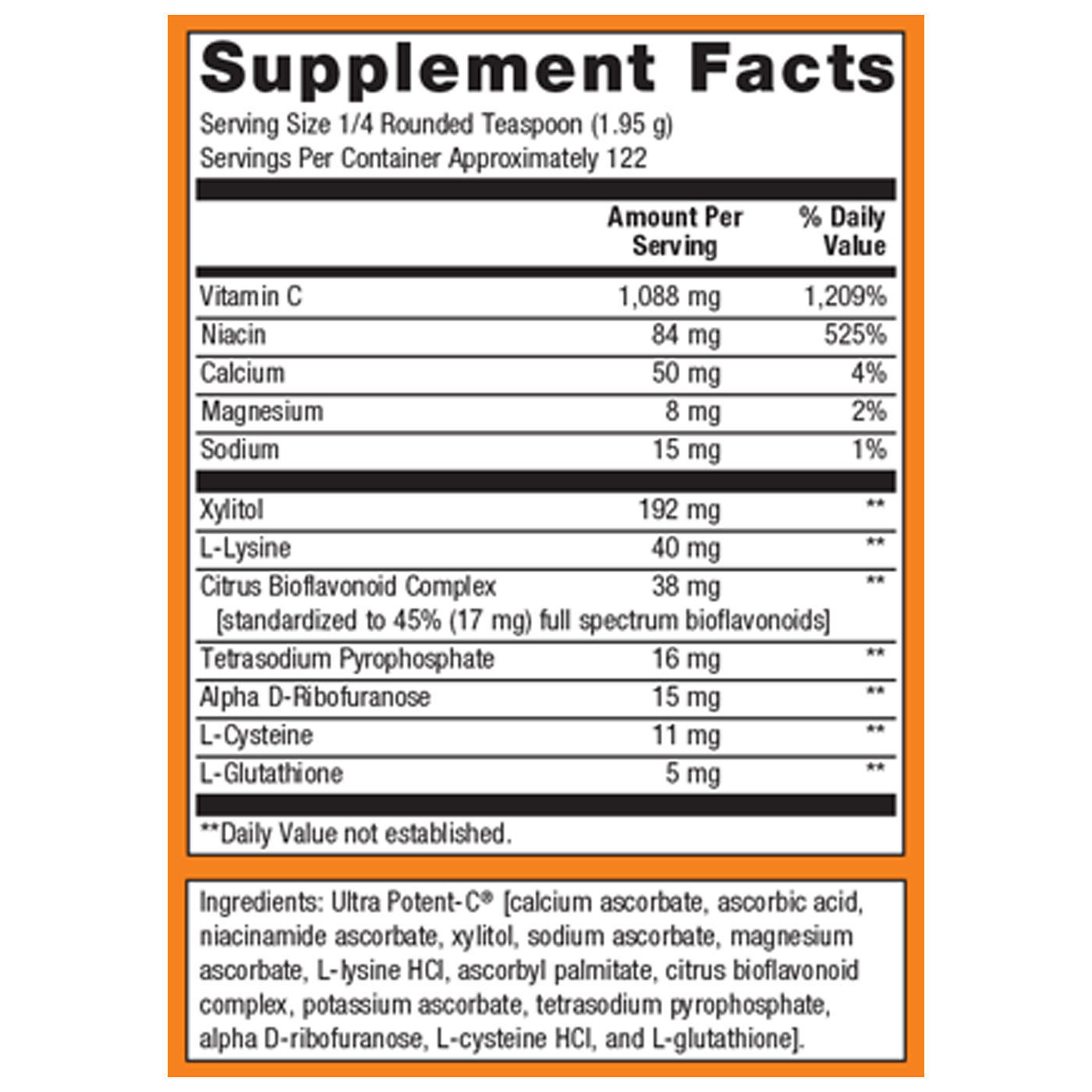 Ultra Potent-C® Vitamin C Powder 238g Curated Wellness