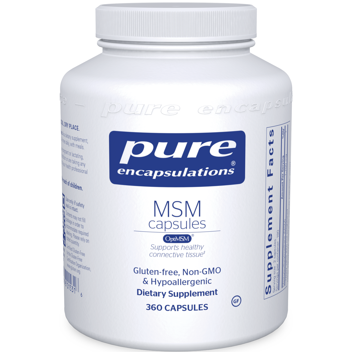 MSM Capsules 360 caps Curated Wellness