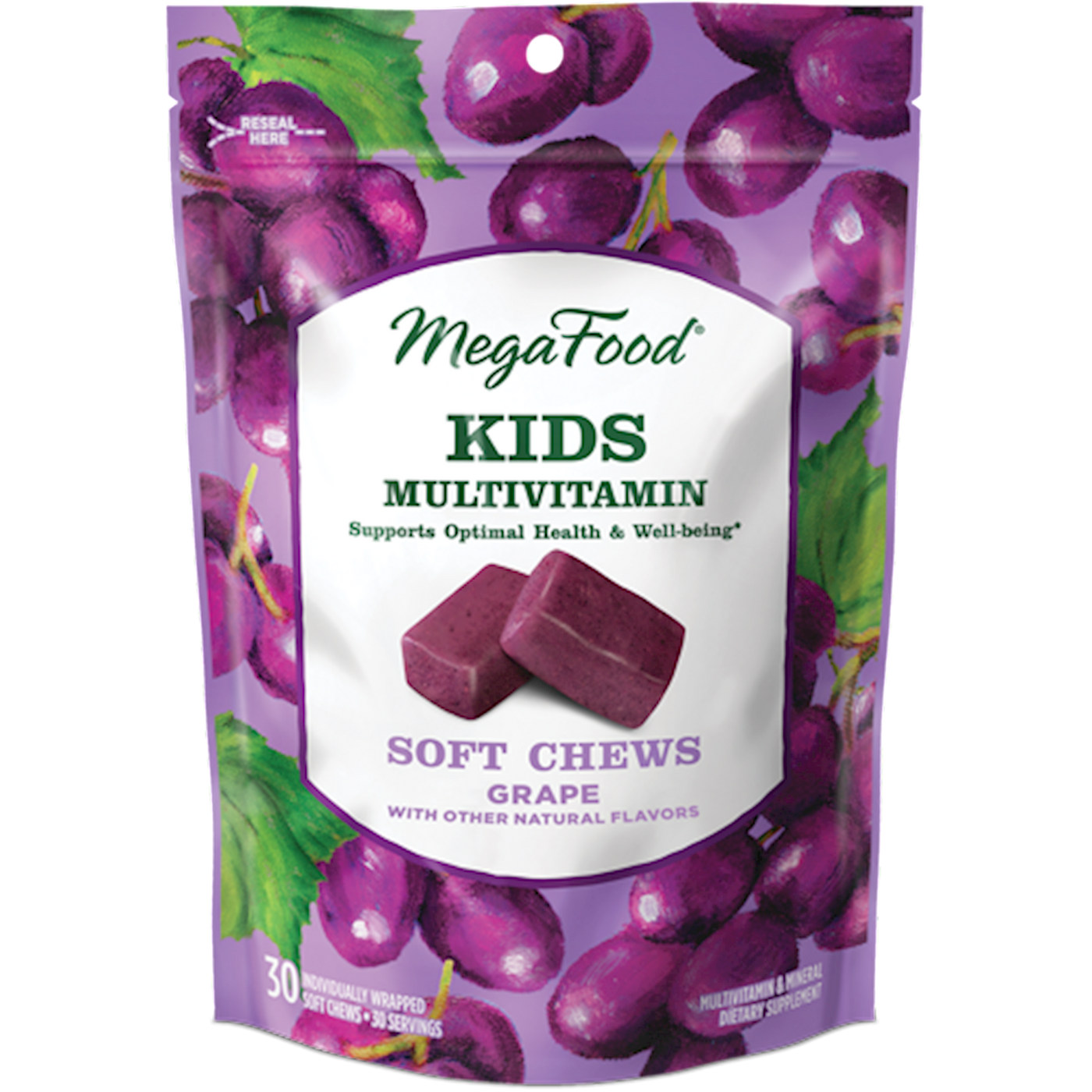 Kids Multi Soft Chew Grape 30 chews Curated Wellness