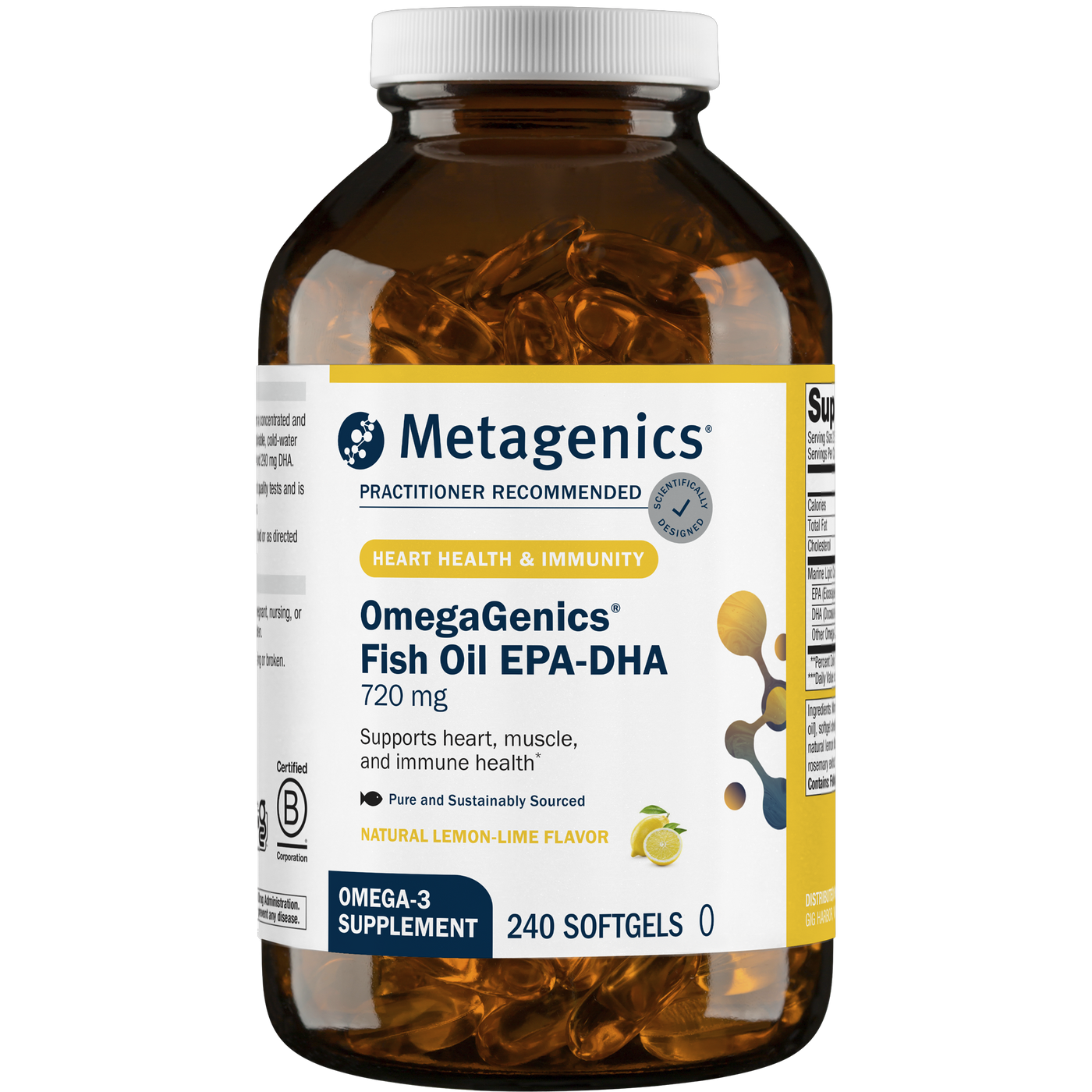 OmegaGenics EPA-DHA 720 Lemon 240 gels Curated Wellness