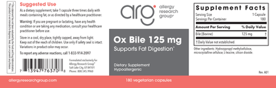 Ox Bile 125 mg  Curated Wellness