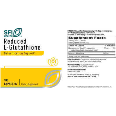 Reduced L-Glutathione 150 mg  Curated Wellness