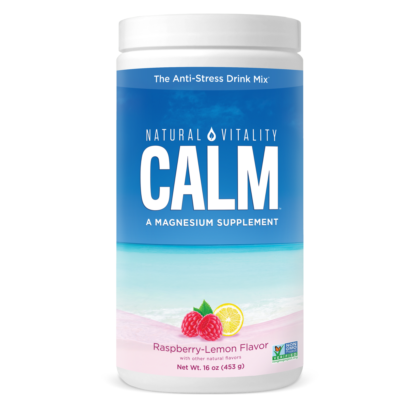 Natural Calm Raspberry-Lemon 16oz Curated Wellness