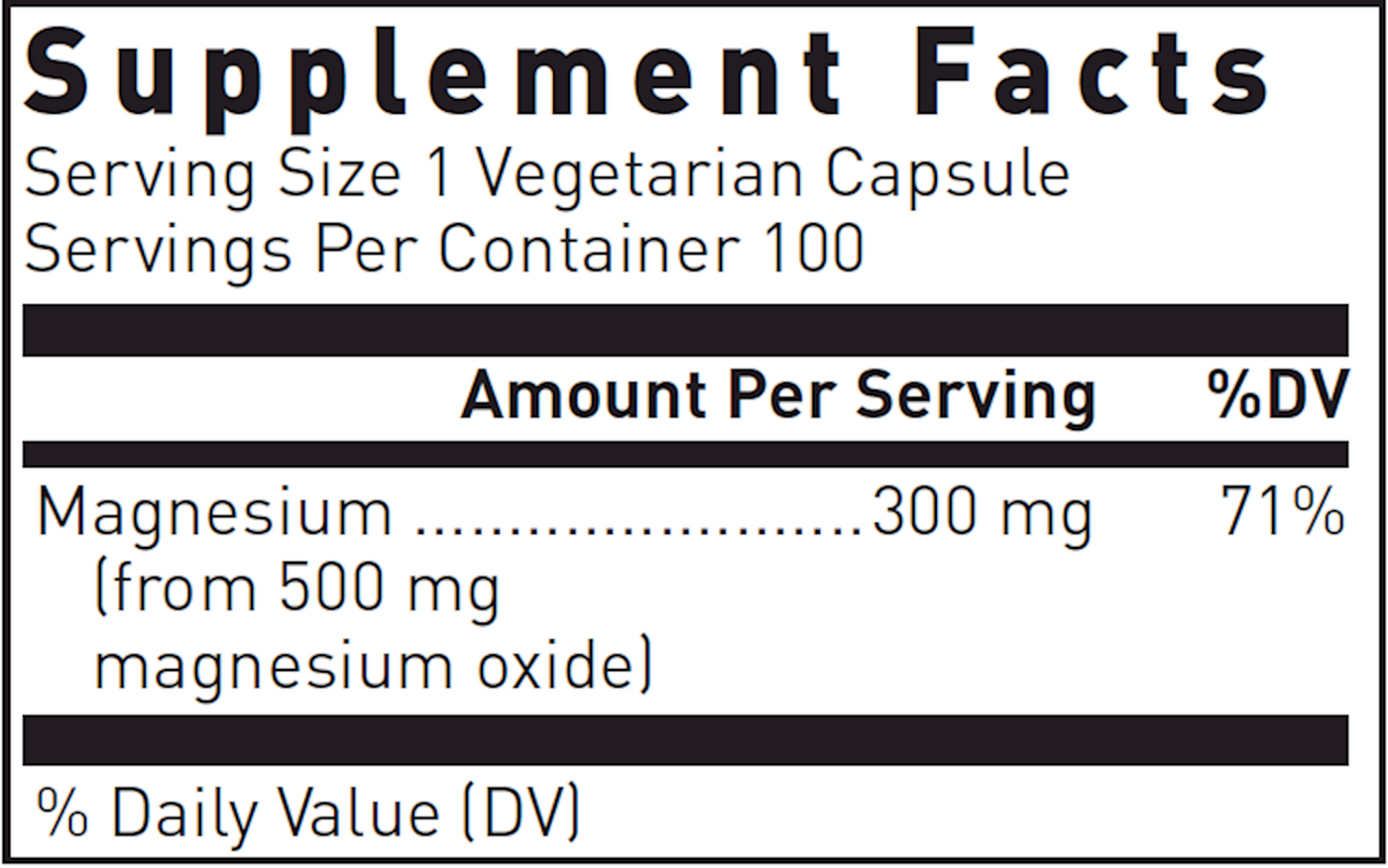 Magnesium Oxide 100 vegcaps Curated Wellness