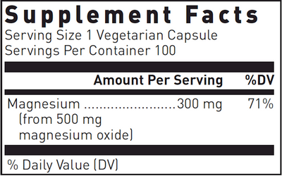 Magnesium Oxide 100 vegcaps Curated Wellness