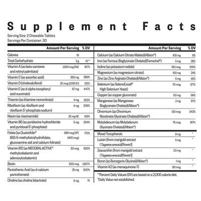 Optimal Multivitamin Chewable 60 ct Curated Wellness