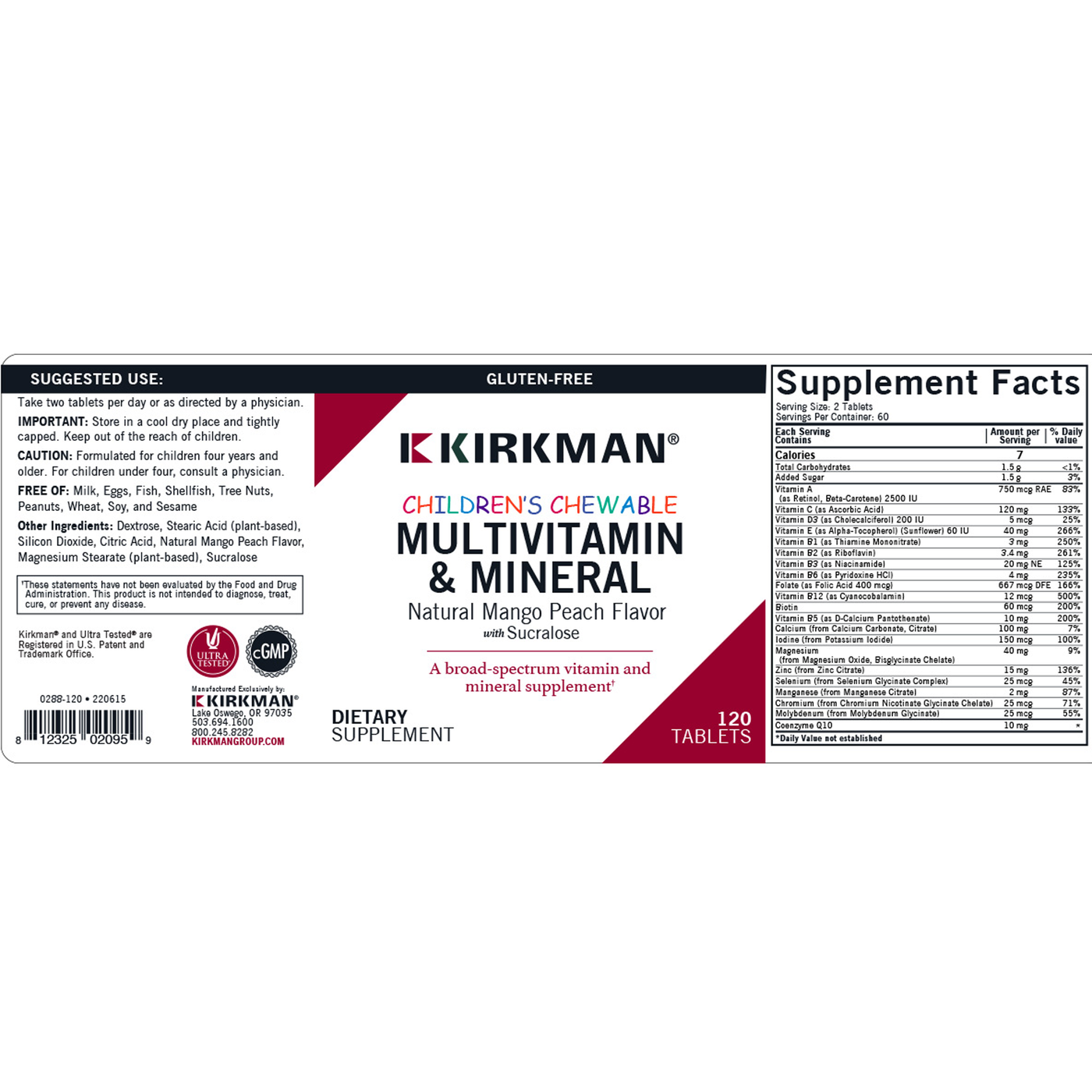 Children's Multivitamin 120 chew wafers Curated Wellness