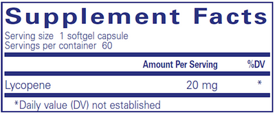 Lycopene 20 mg 60 gels Curated Wellness