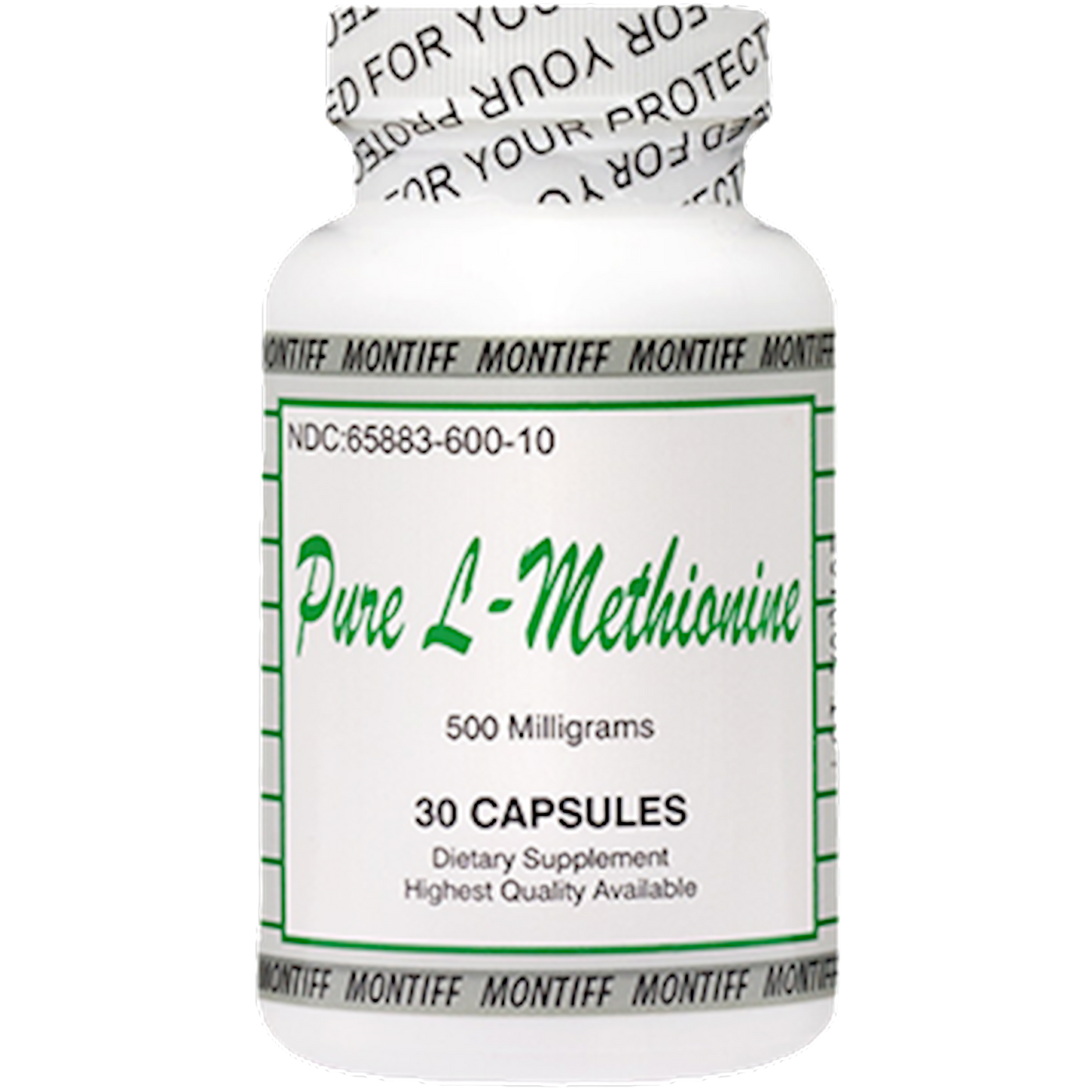 Pure L-Methionine 500 mg  Curated Wellness