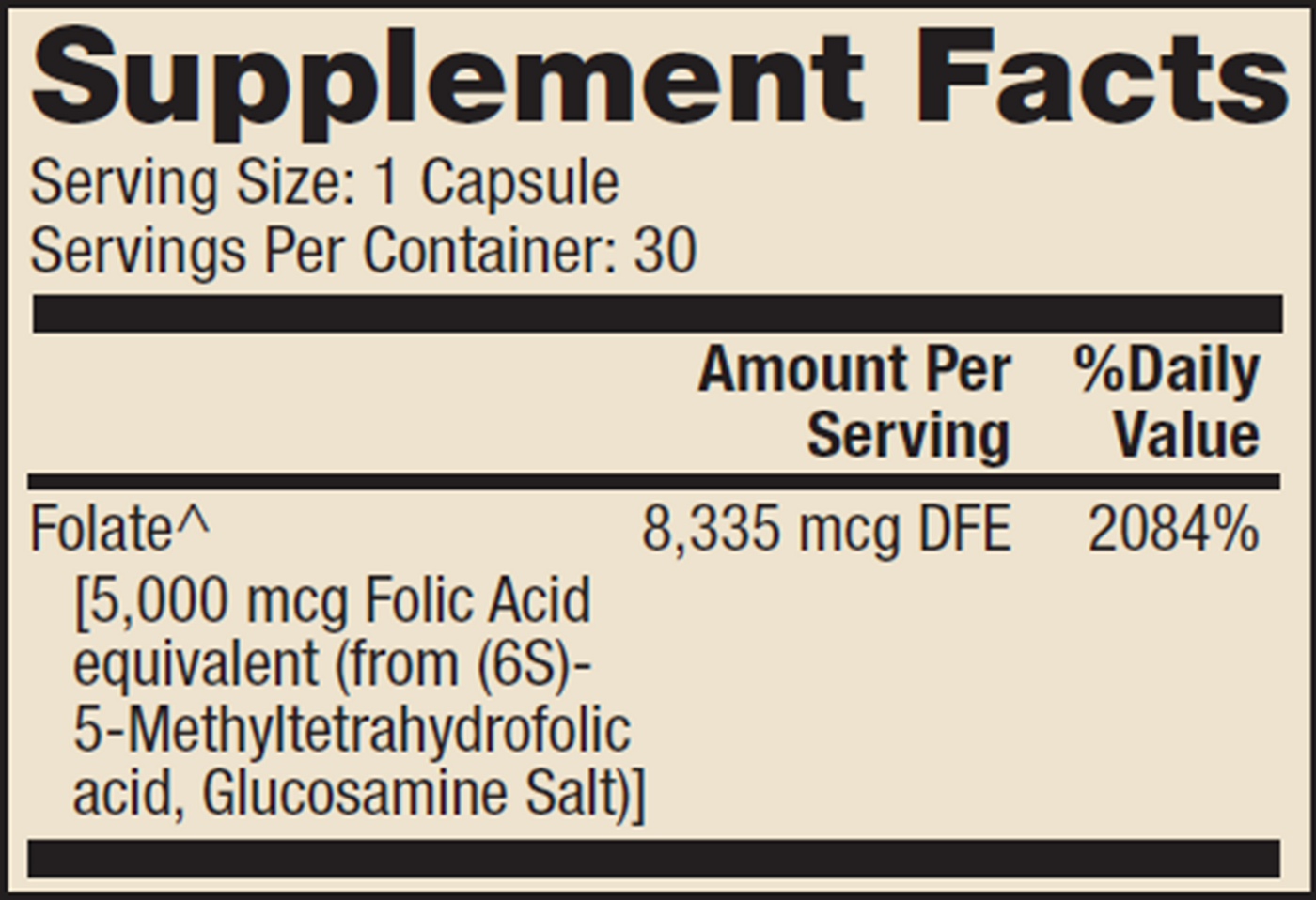 Methyl Folate 5 mg  Curated Wellness
