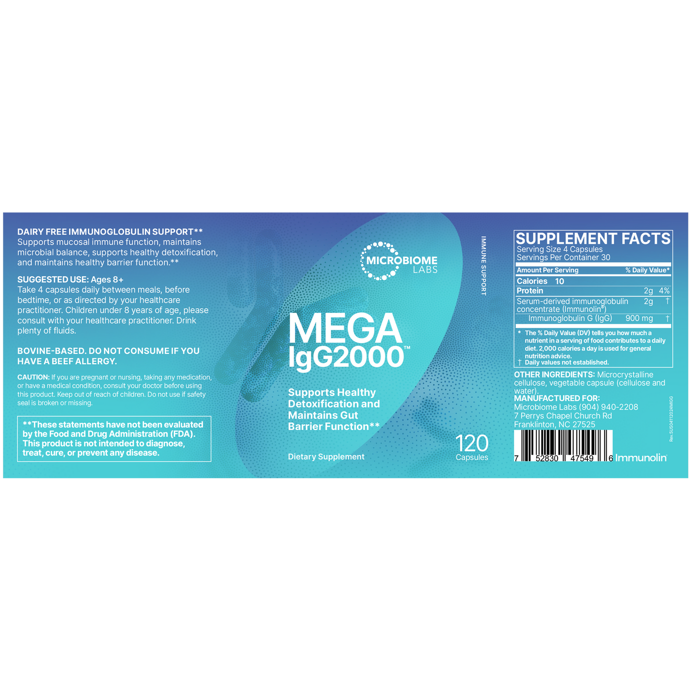 MegaIgG2000 Capsules 120 ct Curated Wellness