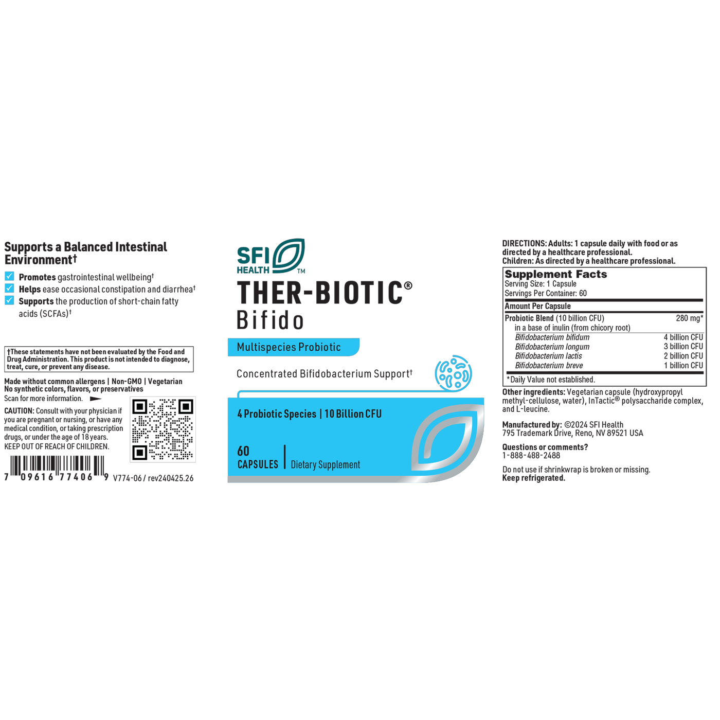 Ther-Biotic Bifido (Factor 4) 60 caps Curated Wellness