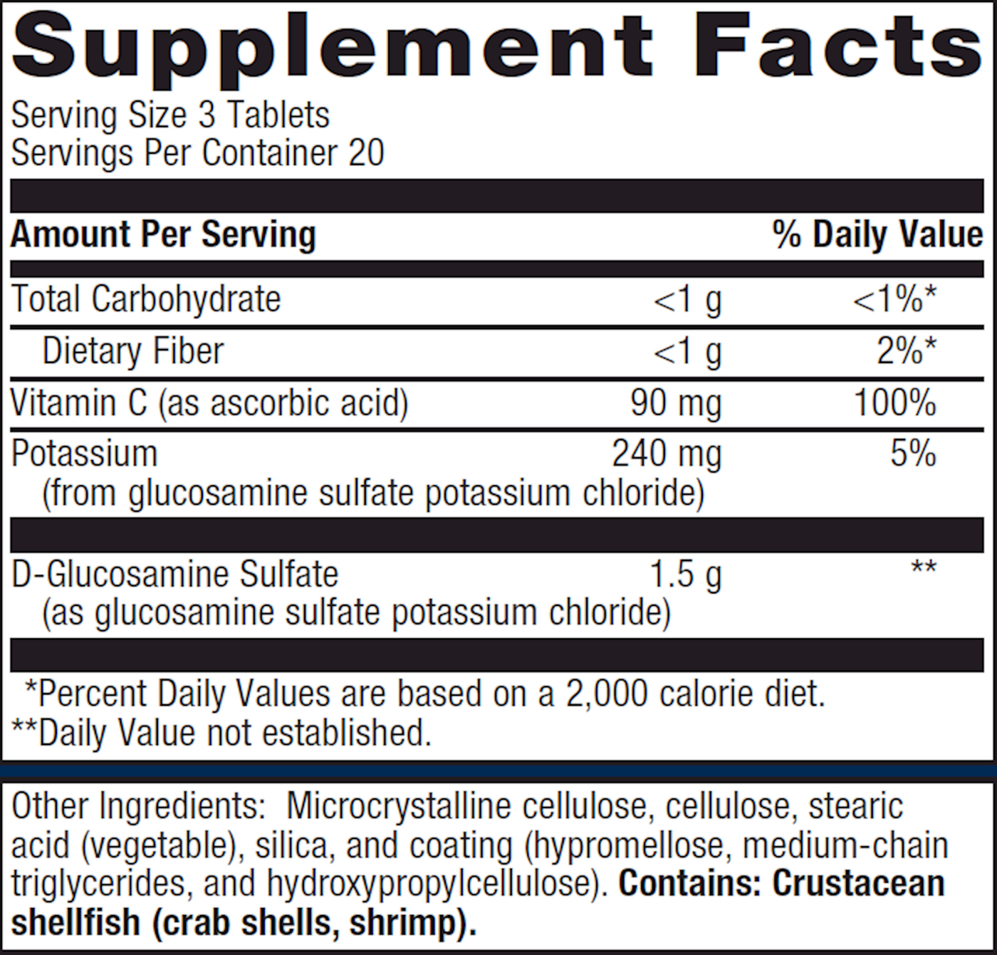 Glucosamine Sulfate 750 mg  Curated Wellness