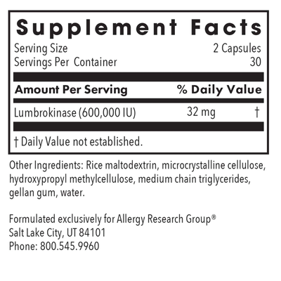 Lumbrokinase 60 caps Curated Wellness