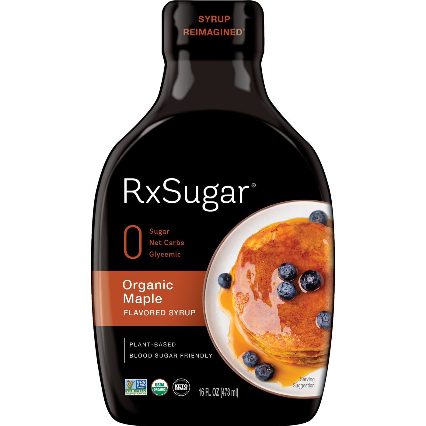 RxSugar Organic Pancake Syrup 16 fl oz Curated Wellness