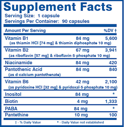 B Vitamins Hi Potency 90 caps Curated Wellness