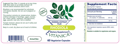 Rhodiola Extract Plus 60 caps Curated Wellness