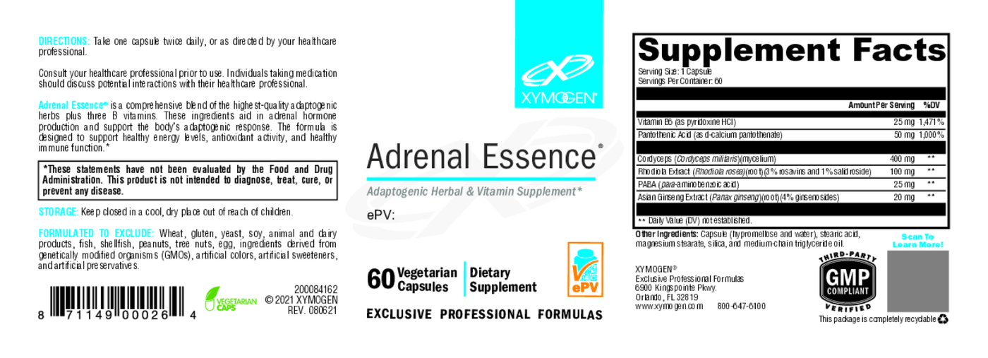 Adrenal Essence 60 Capsules Curated Wellness