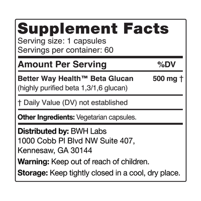 Beta Glucan 500mg 60c Curated Wellness