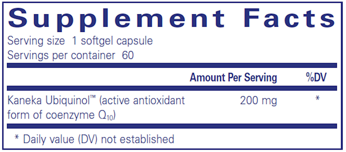 Ubiquinol-QH 200 mg 60 gels Curated Wellness