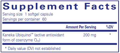 Ubiquinol-QH 200 mg 60 gels Curated Wellness