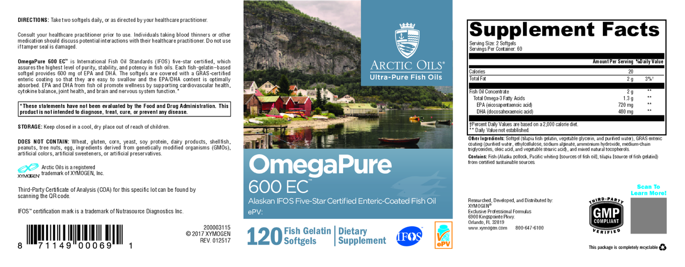 OmegaPure 600 EC 120 Softgels Curated Wellness