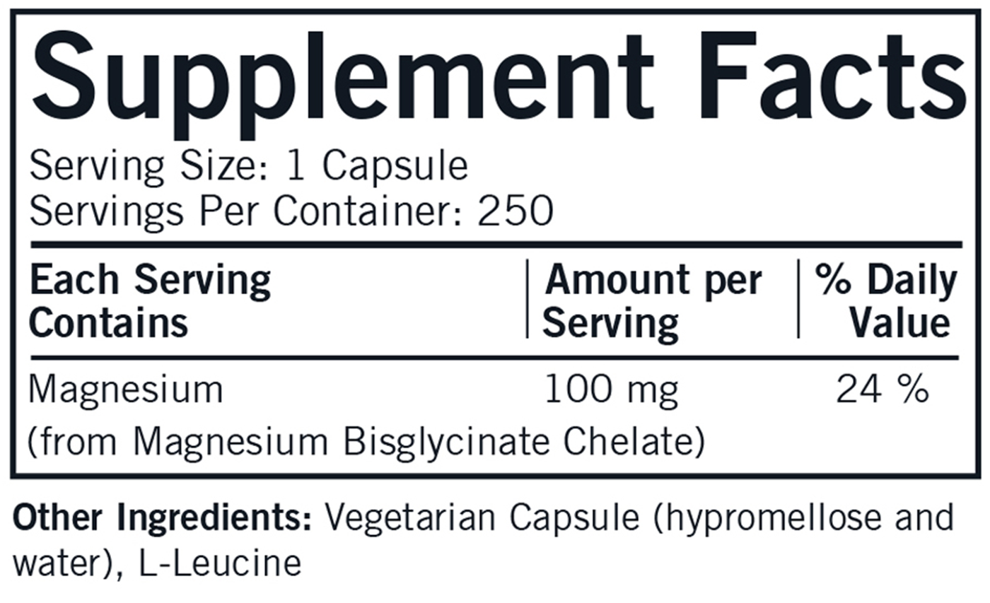 Magnesium Bisglycinate Chelate 250 caps Curated Wellness