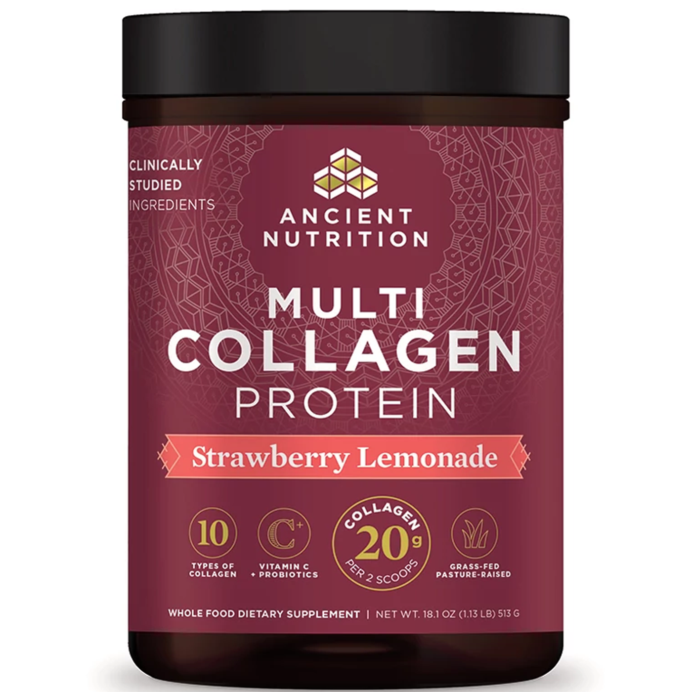 Multi Collagen Protein Straw-Lem  Curated Wellness