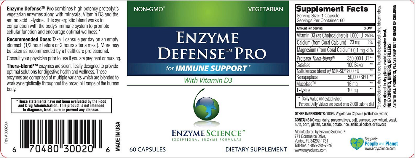 Enzyme Defense Pro 60 Capsules Curated Wellness