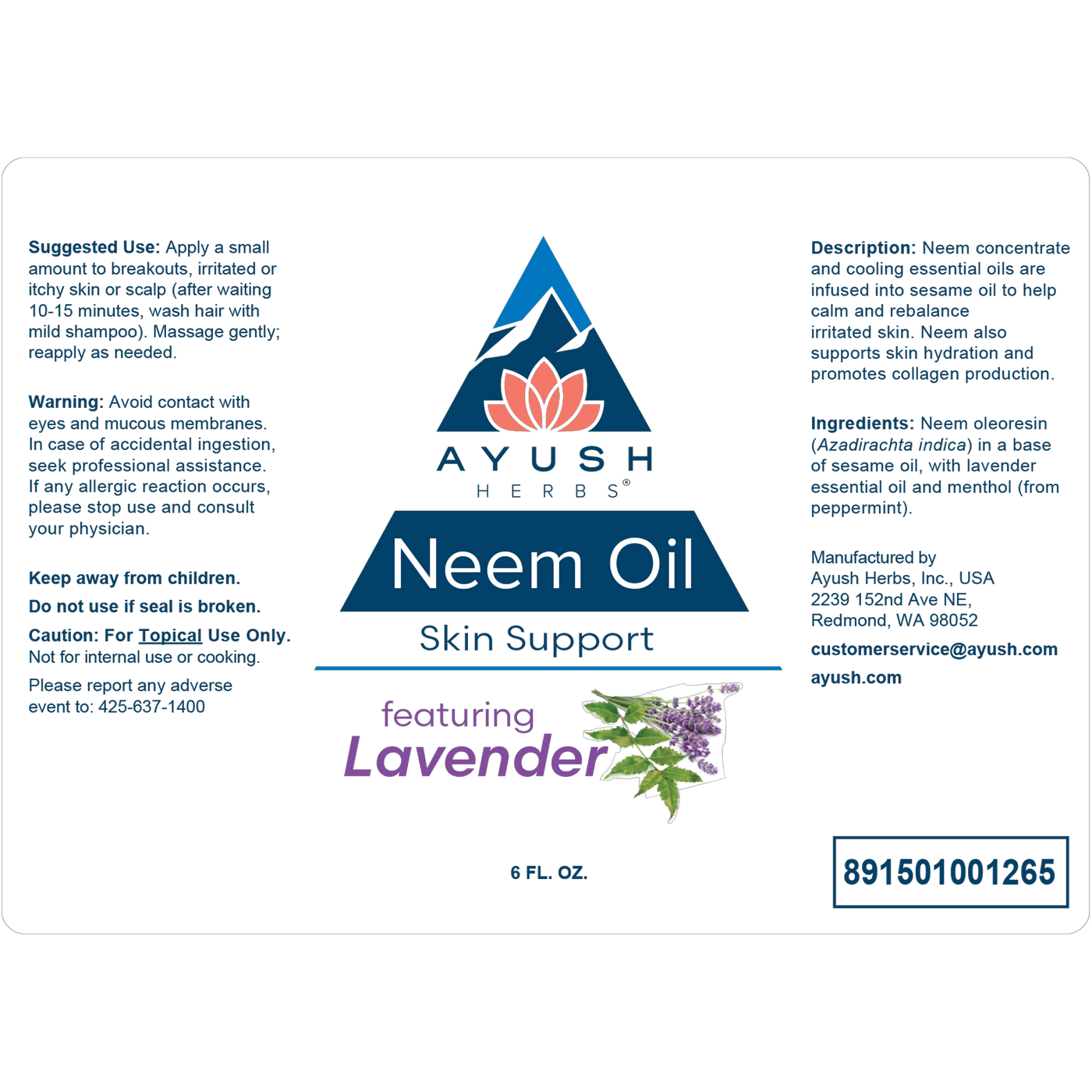 Neem Oil 6 fl oz Curated Wellness