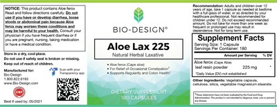 Aloe Lax 225 180 caps Curated Wellness