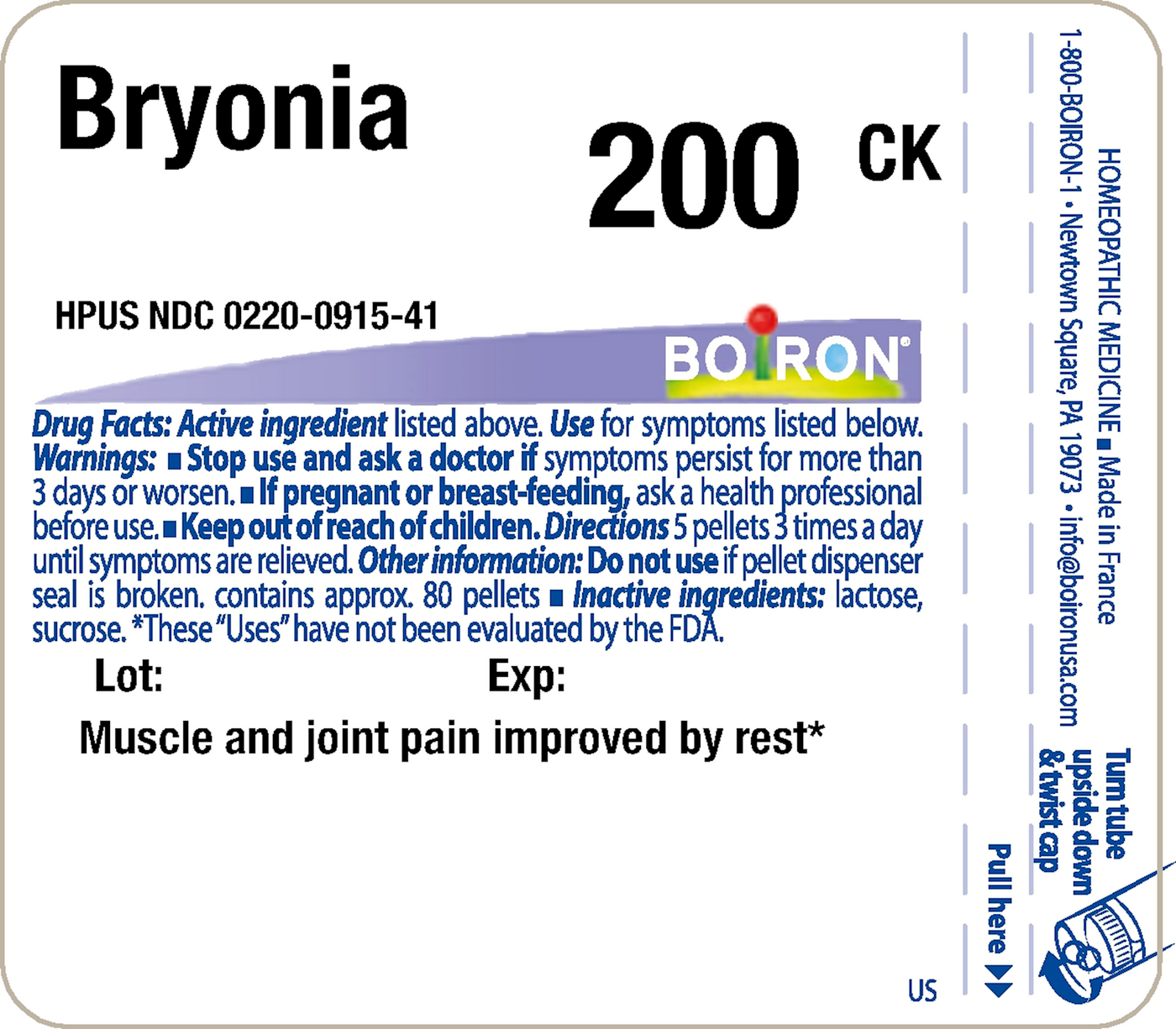 Bryonia 200CK 80 plts Curated Wellness