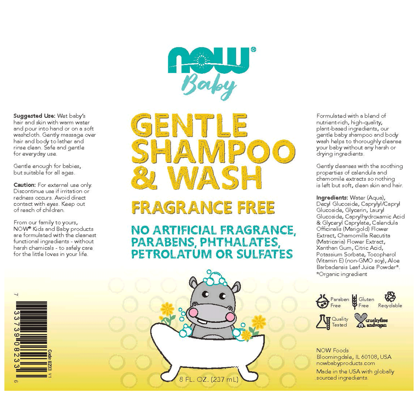 Baby Shampoo & Wash, Fragrance Free oz Curated Wellness